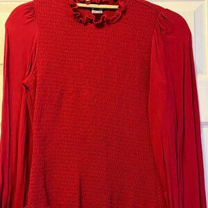 Women's Venus Red Ruched Blouse Size S